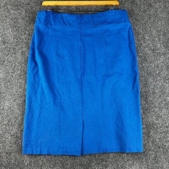 Ashley Stewart Skirt Womens 18 20 Blue Stretch Knit Elastic Waist Pull On Pencil - Picture 5 of 6